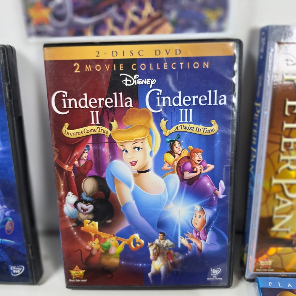 Disney Classics DVD Lot 12 Movies 10 Cases Cinderella Peter Pan Little Mermaid - Picture 4 of 11